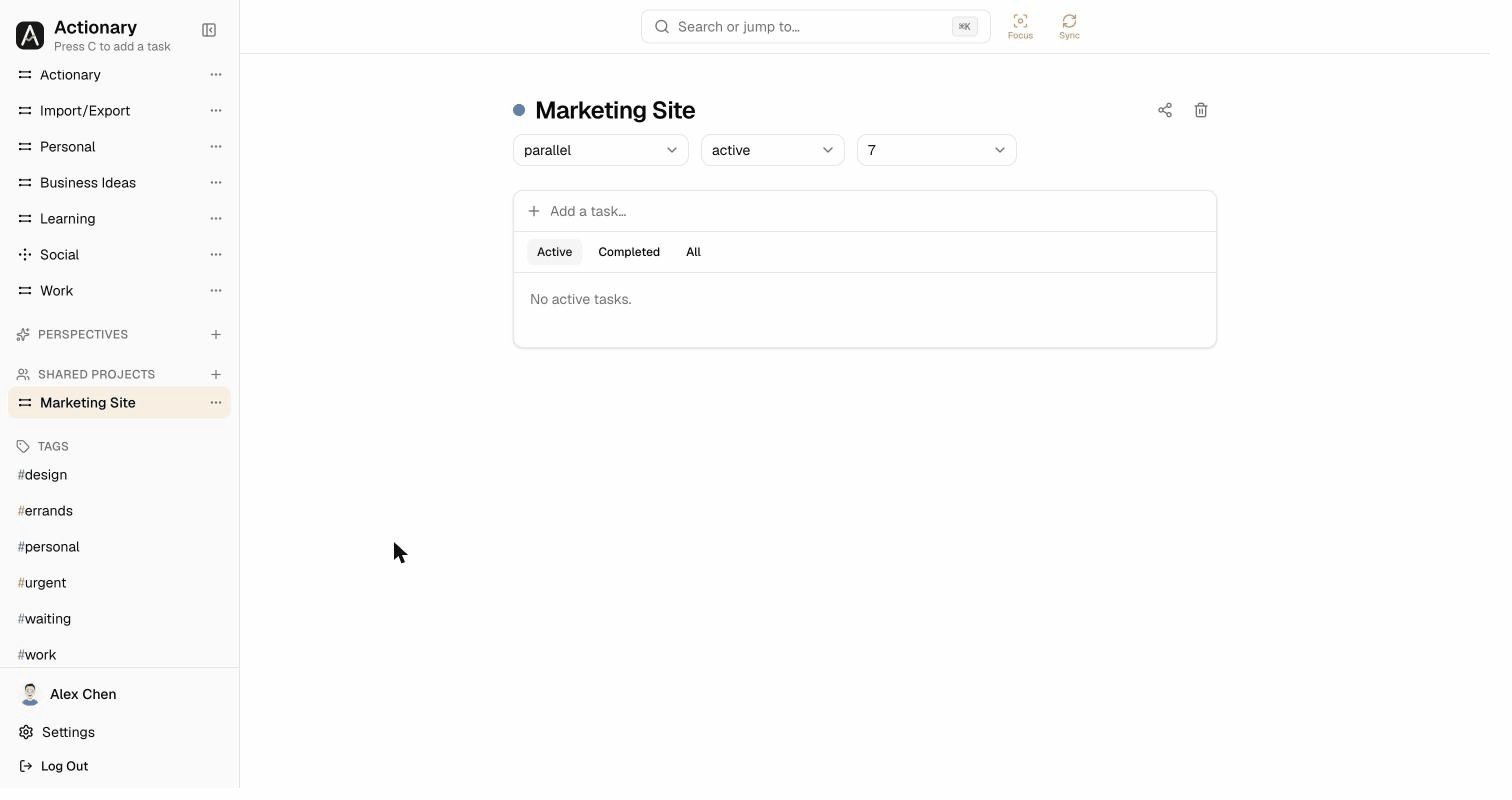 Inviting a collaborator by email to a project, showing their invite move to Pending